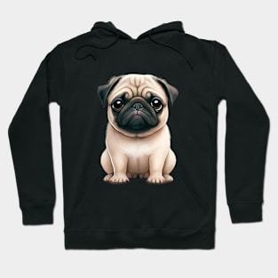 Pug Dog Cute Adorable Humorous Illustration Hoodie